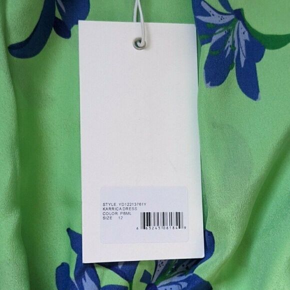 Likely Karrica Dress Pistachio Green Blue Floral Pockets Crepe Cutouts NWT 12 - Picture 6 of 10